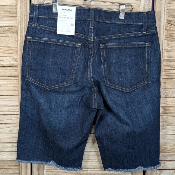 Sonoma Dark Blue Denim Shorts 11 In. Inseam Size 32 NWT - Picture 8 of 12